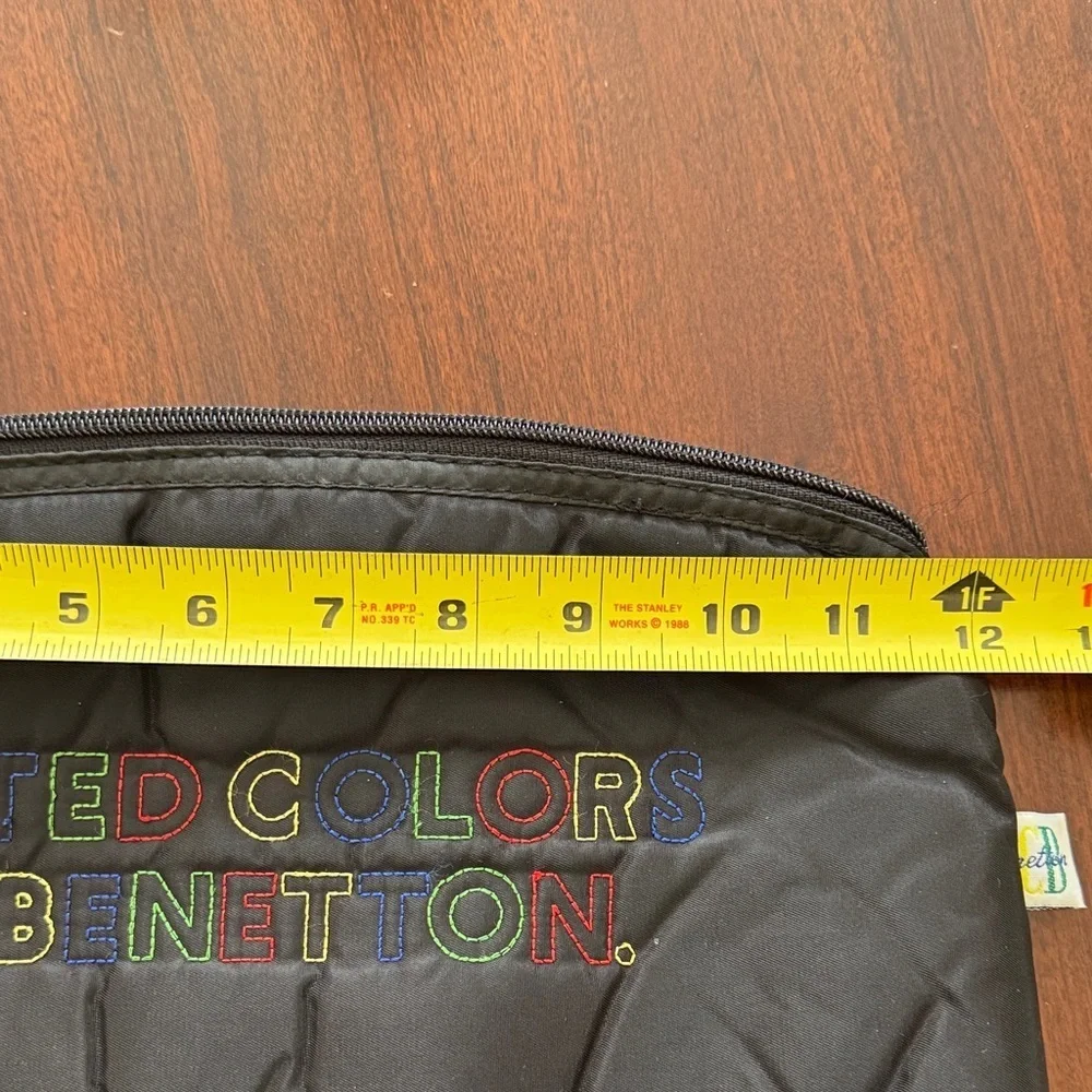 United Colors of Benetton Quilted Y2K 90’ Inspired Black Toiletry Bag
